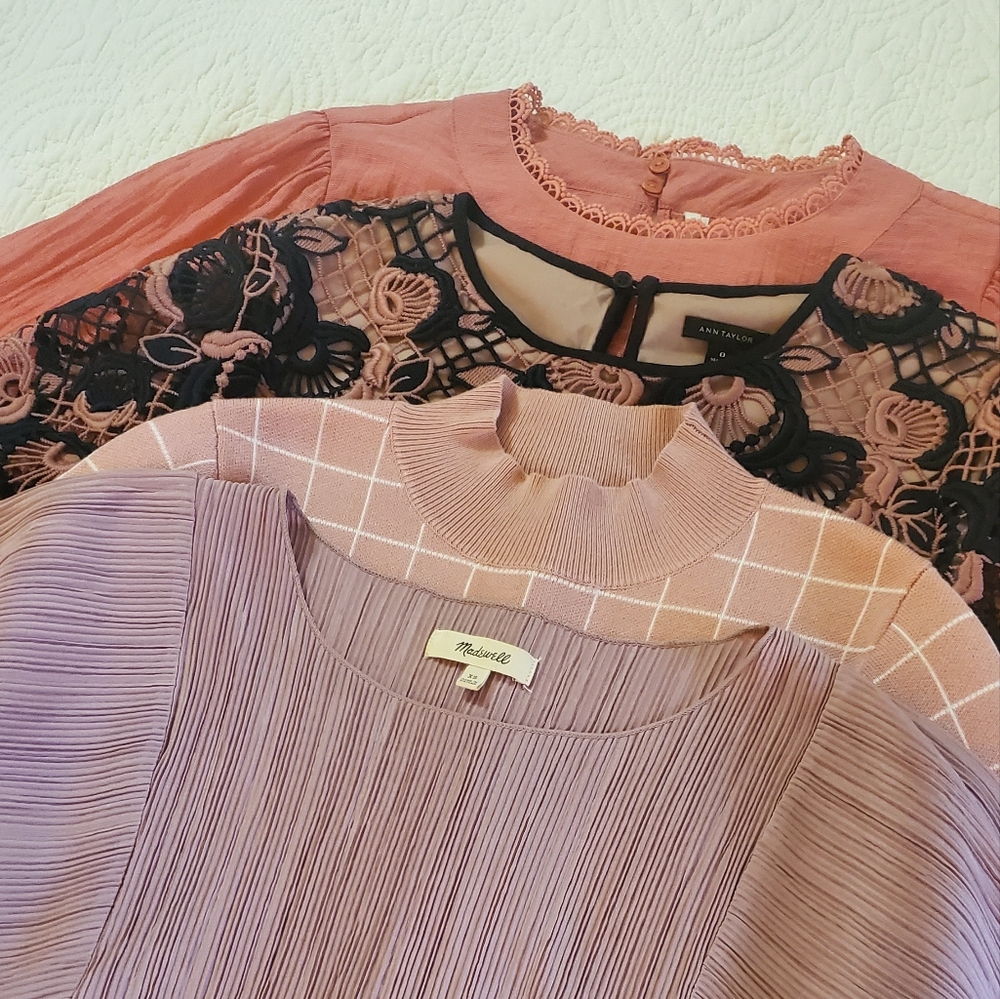 Pink & Mauve Tops - 4 Top Bundle - Madewell, Maeve, Ann Taylor, Anthropologie